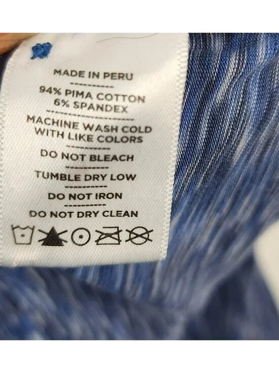 Rhone Shirt Mens XL Blue Heathered Henley Long Sleeve Stretch - Picture 7 of 7